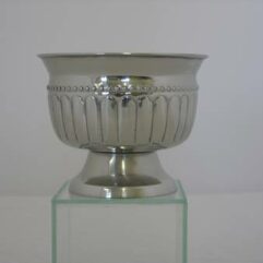 Silver Round Flower Pot 17cm(h) x 21cm(dia)