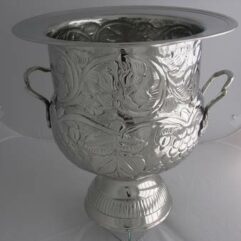 Silver Wine Cooler Antique Large 34cm (h) x 35cm Dia.