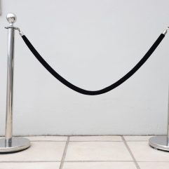 Silver Stanchions with Black Rope