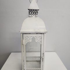 White Metallic Lantern 40 cm