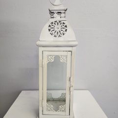 White Metallic Lantern 45 cm