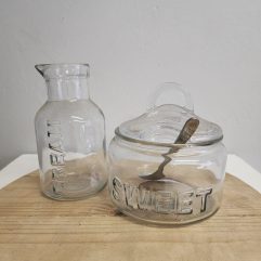 Clear Glass Milk & Sugar Set
