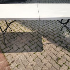 White/Black Plastic Foldup Trestle Table