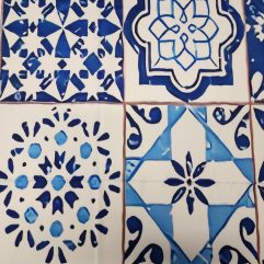 Moroccan Blue and White Table Cloth